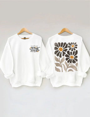 Boho Wildflower Print Sweatshirt