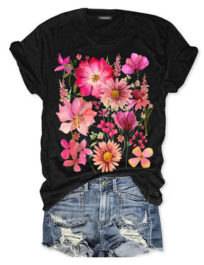 Vintage Pressed Flowers T-shirt