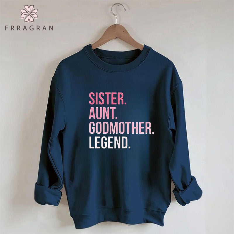 Funny Sister Letter Print Casual Sweatshirt