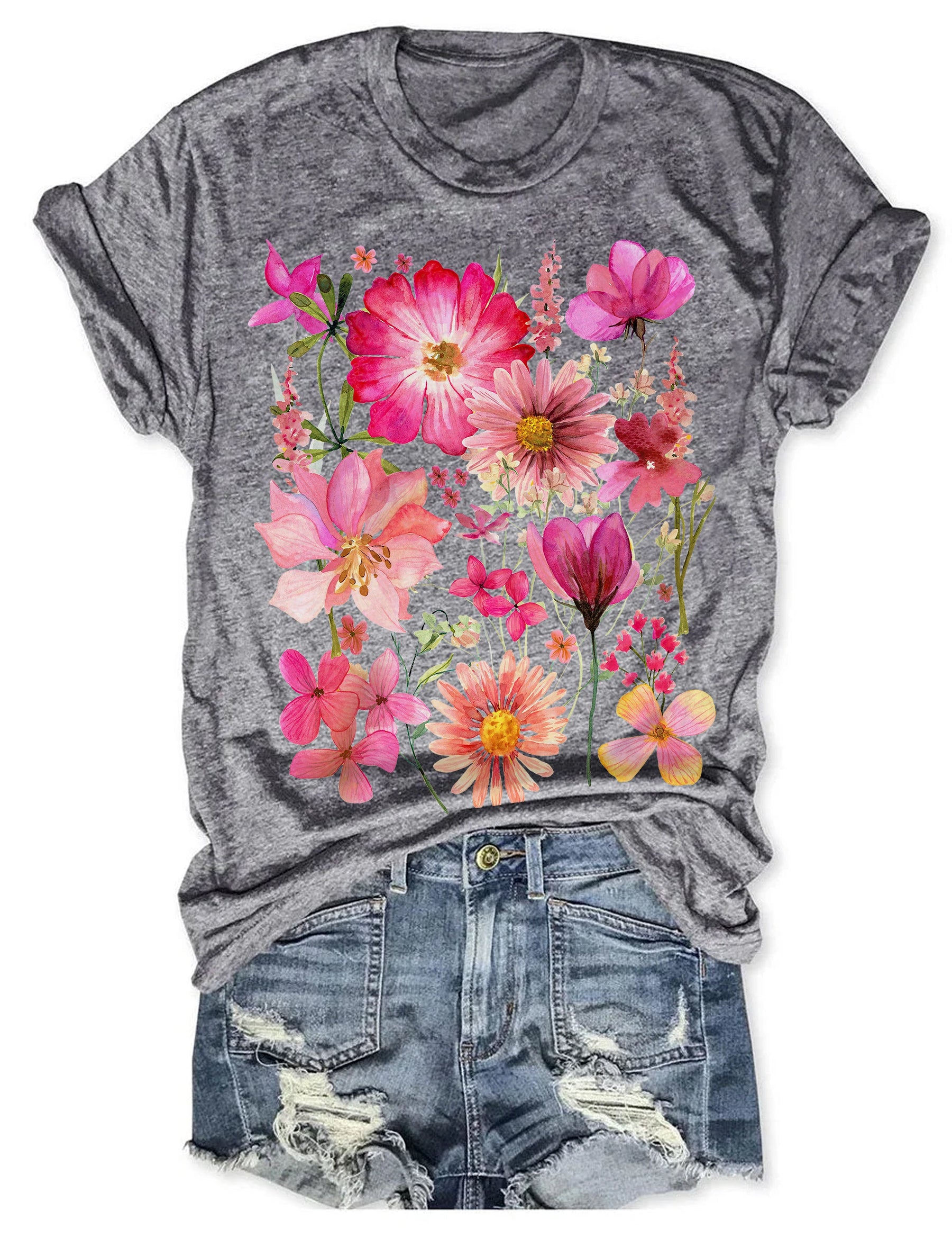 Vintage Pressed Flowers T-shirt