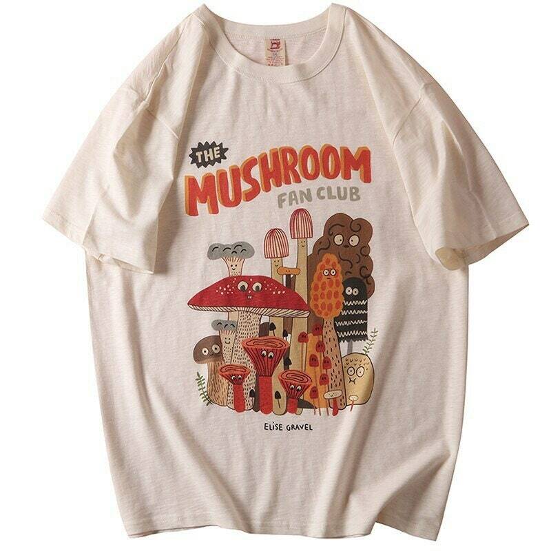 T-shirt mignon de fan club de champignon rétro