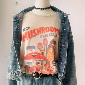 Retro Mushroom Fan Club Cute T-Shirt