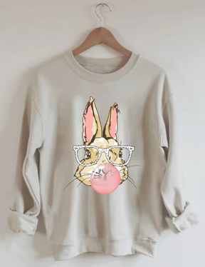 Bunny Blowing Bubble Felpa casual