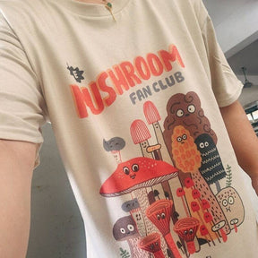 T-shirt mignon de fan club de champignon rétro