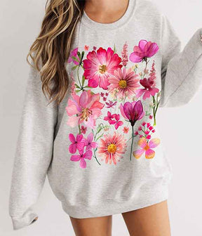 Vintage Wildflowers Pullover Sweatshirt