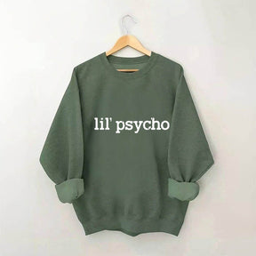 Lil' Psycho Letter Print Sweatshirt