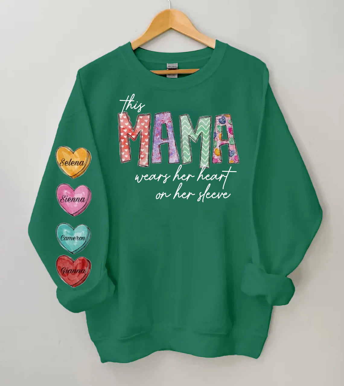 Mother's Day Heart Candy Fleece Sweatshirt