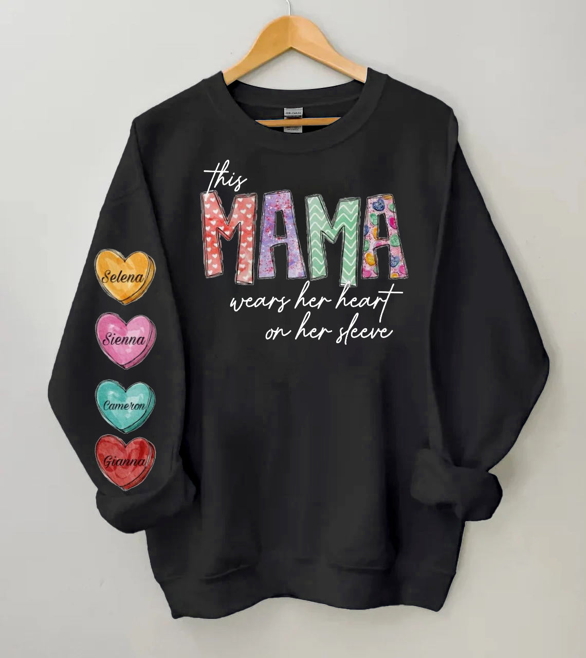 Mother's Day Heart Candy Fleece Sweatshirt