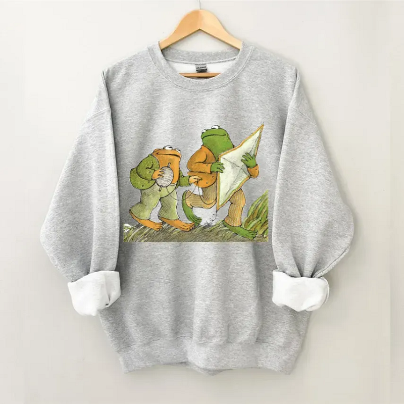 Sweat-shirt décontracté grenouille et crapaud