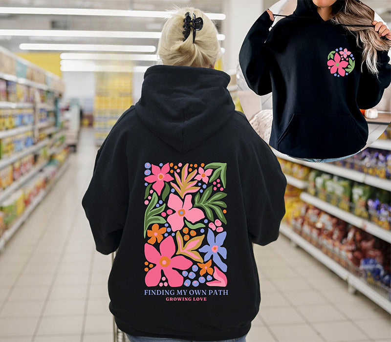 Boho Wildflowers Floral Nature Hoodie