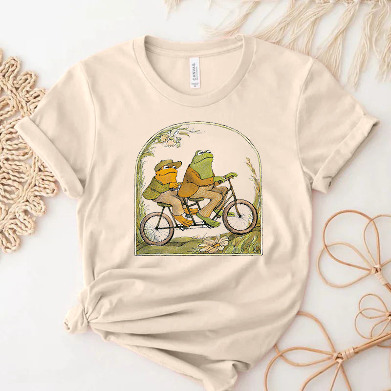 Frog And Toad -Riding Bike T-paita