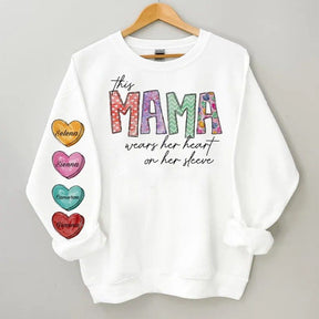 Mother's Day Heart Candy Fleece Sweatshirt