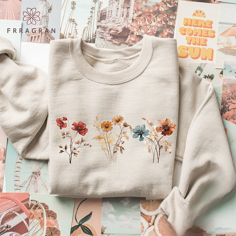 Vintage Pressed Flowers Sweatshirt