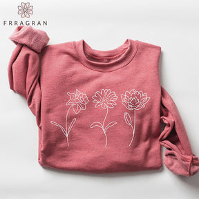 Flowers Print Trendy Sweatshirt