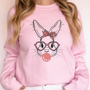 Pääsiäispäivä Bunny Leopardi lasit Sweatshirt