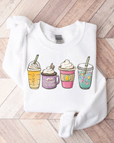 Easter Coffee Bunny Print Casual Sweatshirt