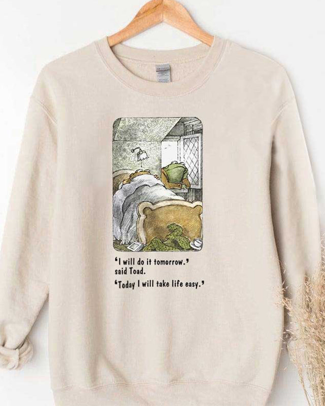 Frog agus Toad Priontáil Sweatshirt