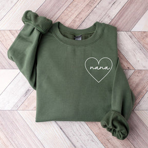 Sudadera con estampado de corazón Nana del día de la madre