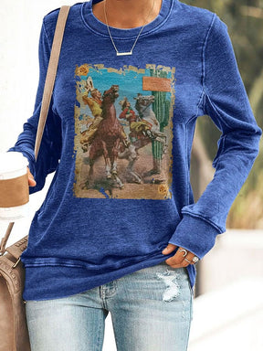 Casual Print Long Sleeve Sweatshirt