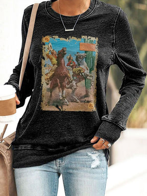 Casual Print Long Sleeve Sweatshirt