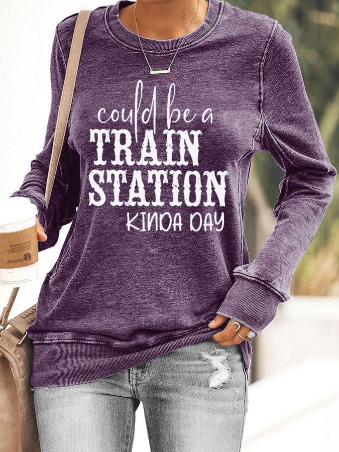 Zou een treinstation kunnen zijn, een soort sweatshirt met dagprint