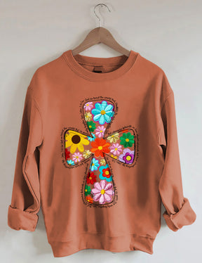 Christian Easter Spring Floral Sweatshirt