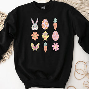 Happy Easter Elements Print Sudadera casual