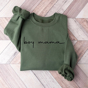 Boy Mama Funny Letter Print Sweatshirt