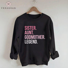 Funny Sister Letter Print Casual Sweatshirt