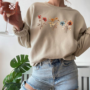 Vintage Pressed Flowers Sweatshirt