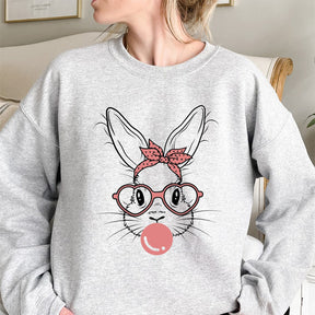 Pääsiäispäivä Bunny Leopardi lasit Sweatshirt