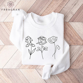 Flowers Print Trendy Sweatshirt