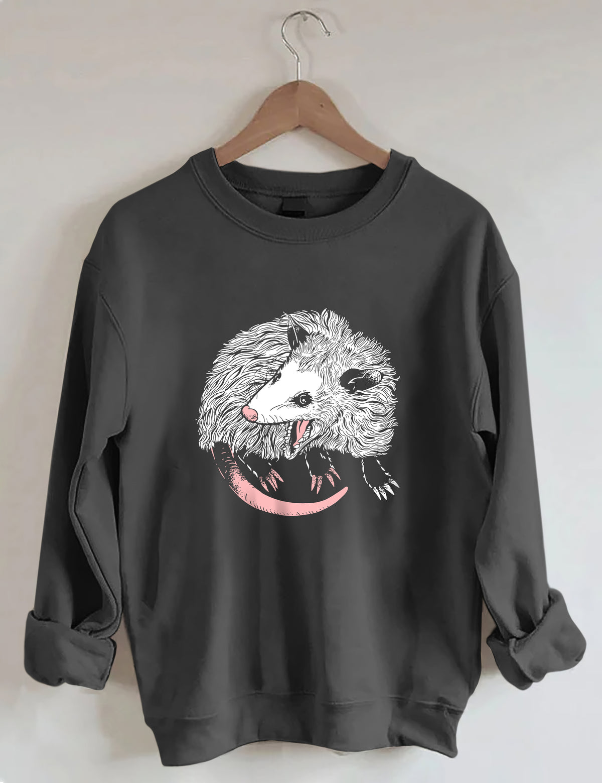 Opossum Print Casual Sweatshirt