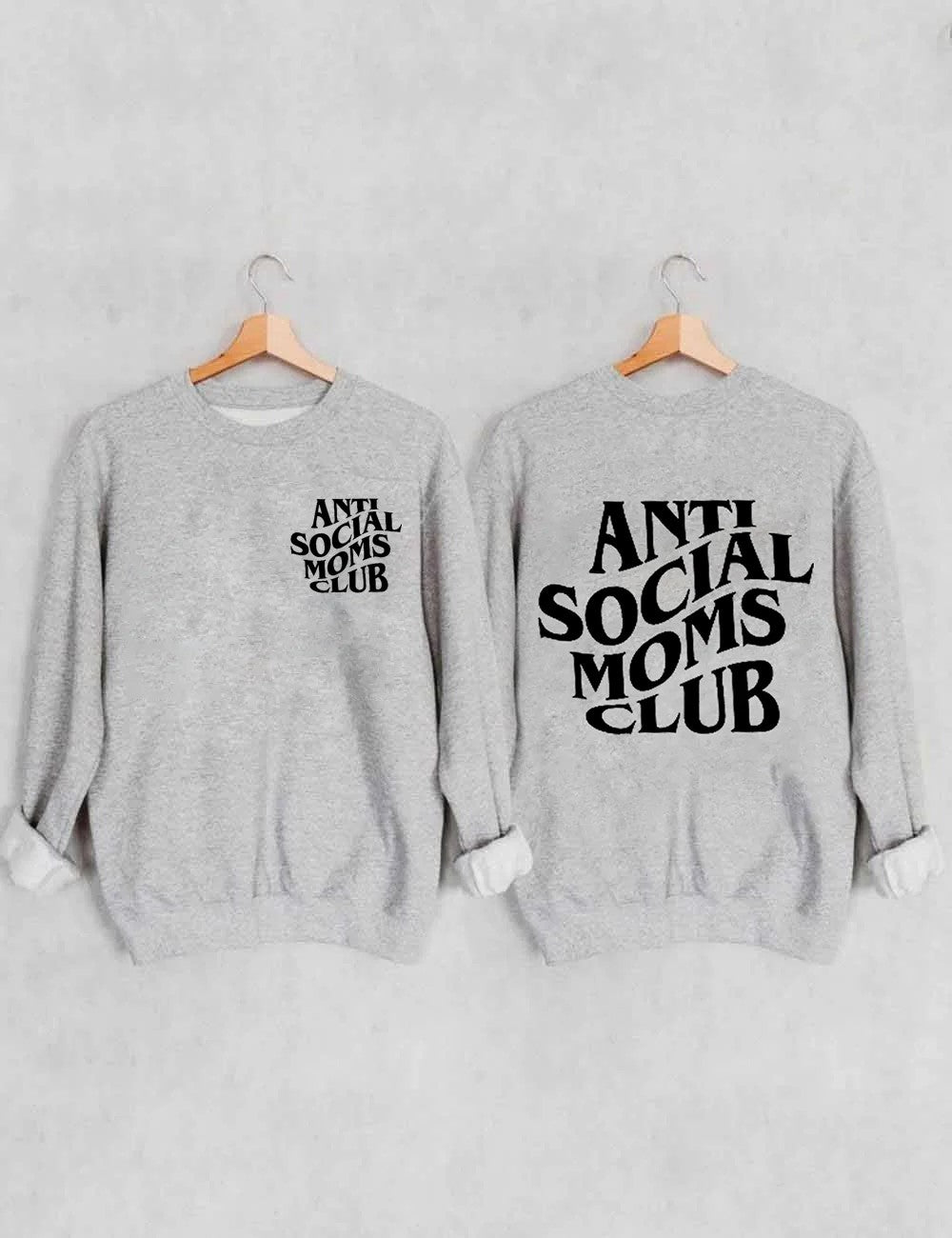 Felpa Anti Social Moms Club - Grigio