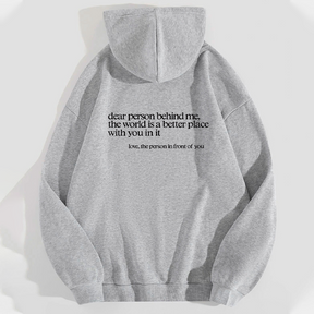 Letter Print Kangaroo Pocket Drawstring Hoodie