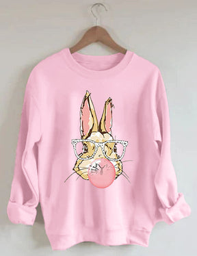 Bunny Blowing Bubble Casual Sweatshirt