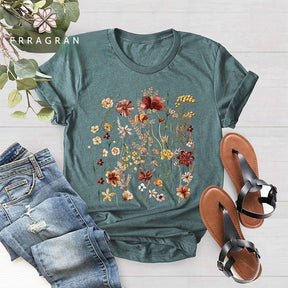 Vintage Wildflowers Garden Lover T-shirt