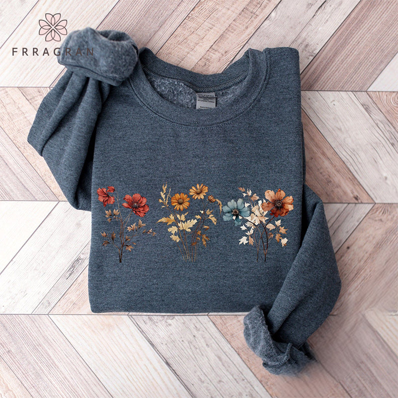 Vintage Pressed Flowers Sweatshirt