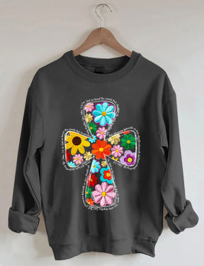 Christian Easter Spring Floral Sweatshirt