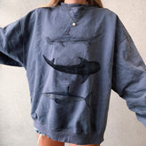 Vintage Surf Shark Impreso Sudadera