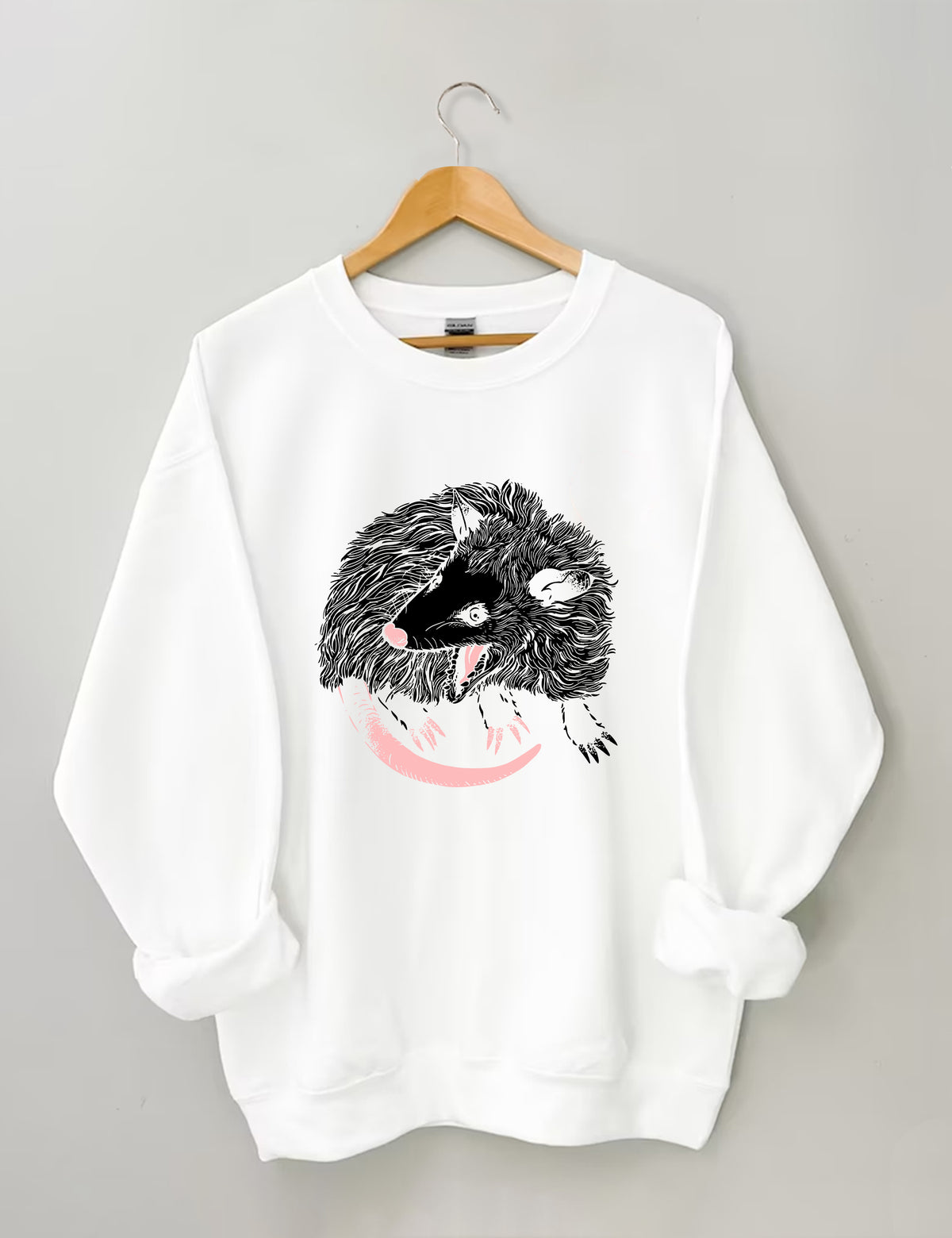 Opossum Print Casual Sweatshirt