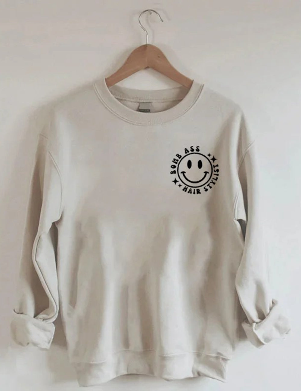 Somebody's Bomb Ass Hair Stylist Sweatshirt- Khaki