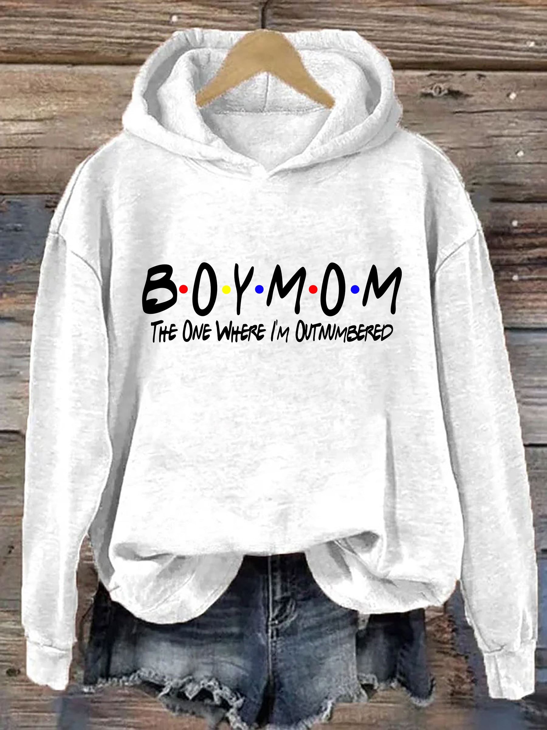 Boy Mom The One Where I'm Outnumbered Hoodie