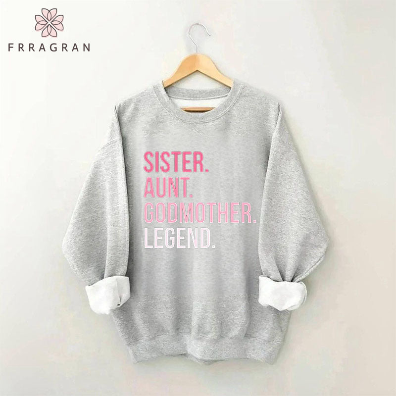 Funny Sister Letter Print Casual Sweatshirt