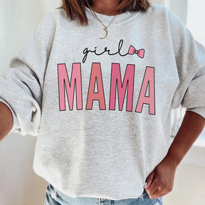 Máthar Lá Cailín Litir Mama Priontáil Sweatshirt