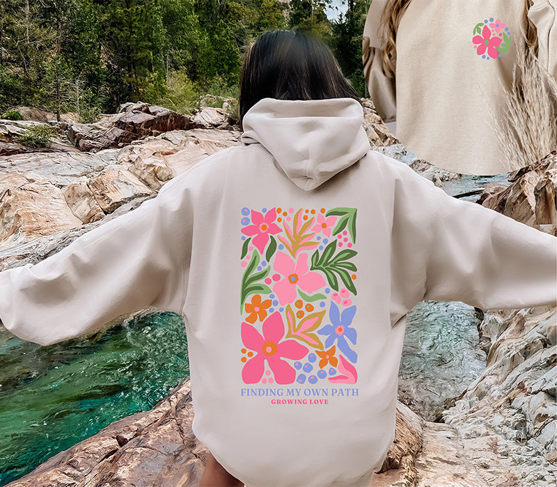 Boho Wildflowers Floral Nature Hoodie