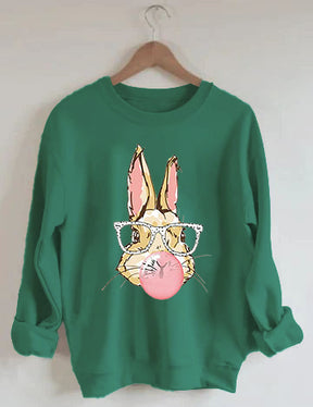 Bunny Blowing Bubble Sweatshirt Casual Sweatshirt