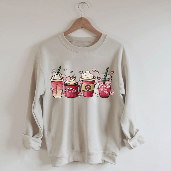 Sweat-shirt d'amoureux de sweat-shirt de café de Saint-Valentin