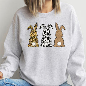 Happy Easter Leopard Bunny Sweatshirt