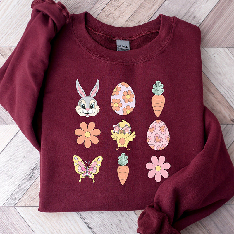 Happy Easter Elements Print Sudadera casual